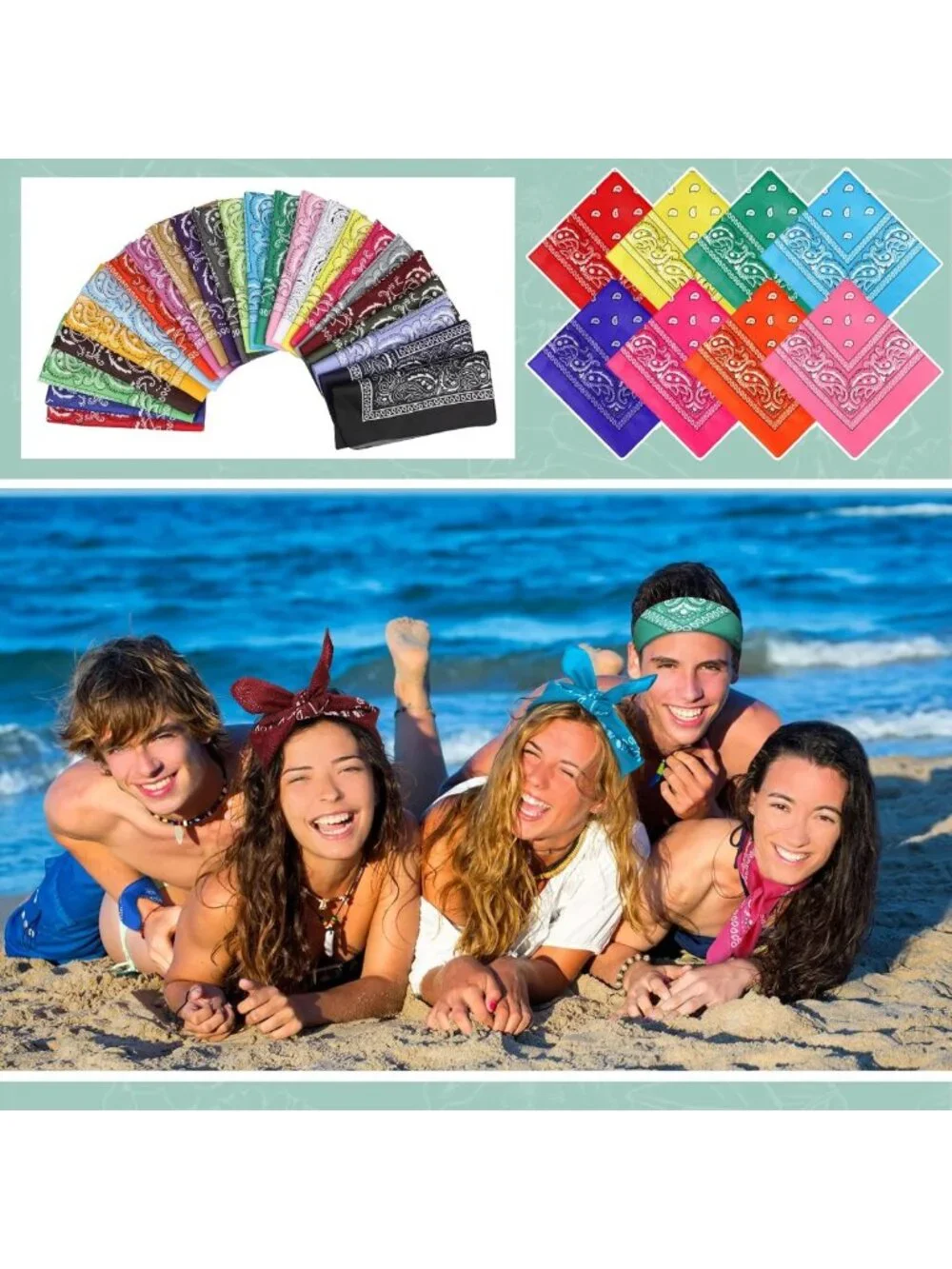 150 Pcs Colorful Paisley Bandanas - Unisex Head Wraps, Cowboy Scarves